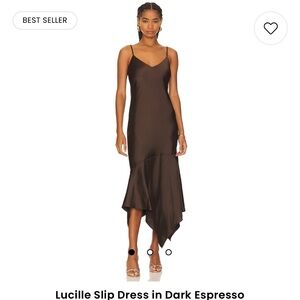 Stunning dark espresso asymmetrical dress